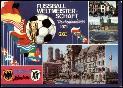 Ansichtskarte München Fußball Weltmeisterschaft Mehrbild 1974