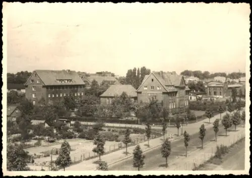 Ansichtskarte Hamburg Straßenpartie Backsteinhäuser 1954