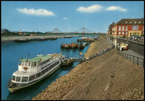 Ansichtskarte Ruhrort-Duisburg Ruhrorterhafen mit Schifferbörse 1974