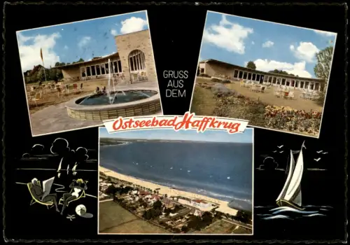 Ansichtskarte Haffkrug-Scharbeutz Luftbild Strand Anlahgen 1964