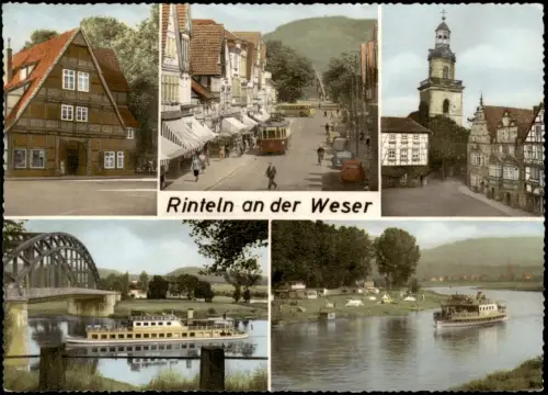 Ansichtskarte Rinteln MB: Straße Markt und Schiff 1969