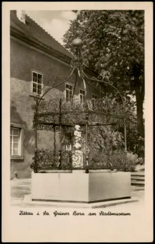 Ansichtskarte Zittau Grüner Born am Stadtmuseum zur DDR-Zeit 1955