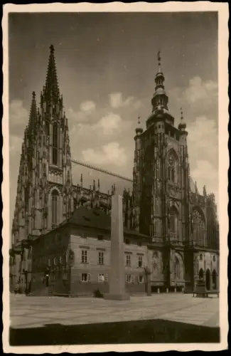 Postcard Prag Praha St. Veitsdom chrám sv. Víta 1945