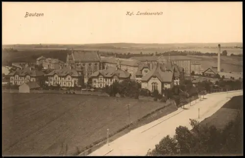 Ansichtskarte Bautzen Budyšin Partiue an der Landesanstalt 1914