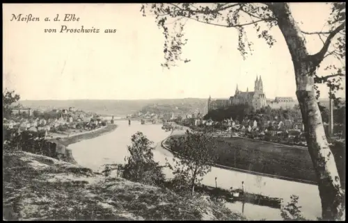 Ansichtskarte Meißen Blick von Proschwitz aus 1914