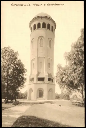 Ansichtskarte Burgstädt Wasser- und Aussichtsturm 1914
