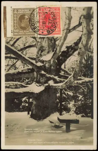 Postcard Belgrad Beograd (Београд) Stimmungsbild im Winter 1929