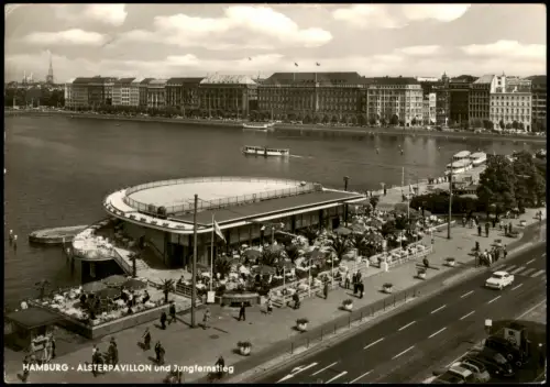 Ansichtskarte Hamburg Alsterpavillon und Jungfernstieg - Fotokarte 1969