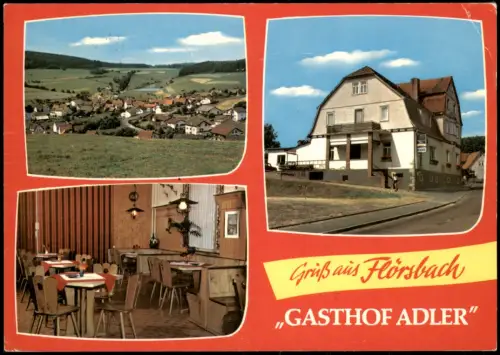 Ansichtskarte Flörsbach (Flörsbachtal) 3 Bild Gasthof Adler 1976