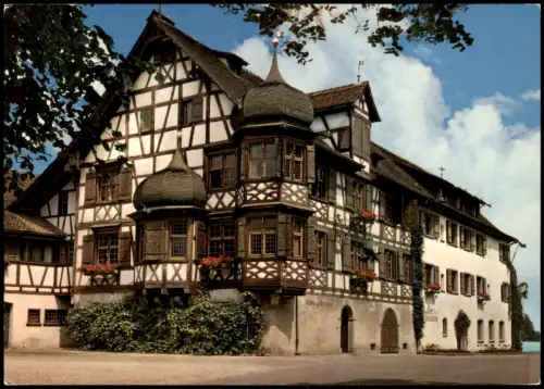 Ansichtskarte Gottlieben Hotel Restaurant Drachenburg und Waaghaus 1982