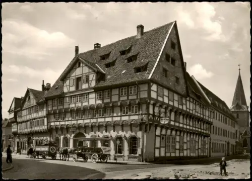 Ansichtskarte Braunschweig Haus Ritter Sankt Georg Pferde Bierkutschen 1962