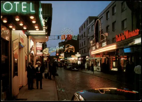 Ansichtskarte St. Pauli-Hamburg Große Freiheit in der Abenddämmerung 1978