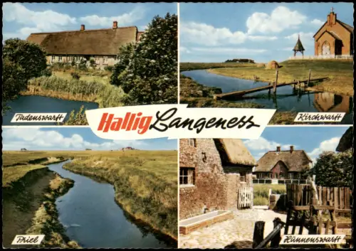 Langeneß Langeness Hallig Langenæs 4 Bild Priel Hunnenswart Tadenswart 1978