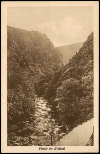 Ansichtskarte Treseburg Partie im Bodetal (Harz) Fluss Bode 1929