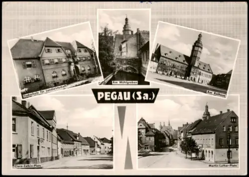 Ansichtskarte Pegau Stadtteilansichten 1963