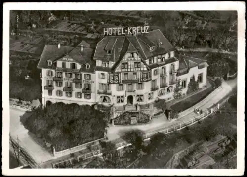 Ansichtskarte Vitznau Fliegeraufnahme Luftbild Hotel Kreuz 1961