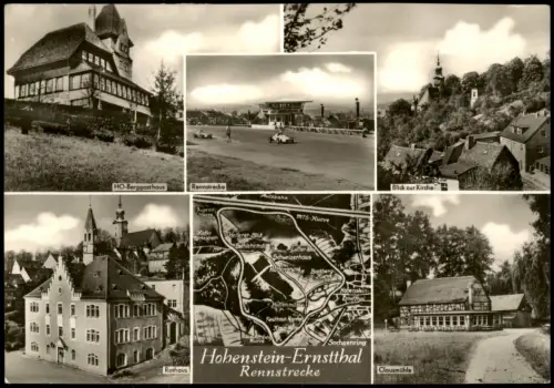 Hohenstein-Ernstthal DDR Mehrbildkarte u.a. mit der Auto Rennstrecke uvm. 1971