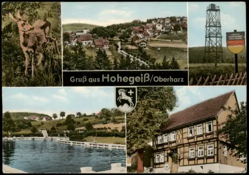 Ansichtskarte Hohegeiß-Braunlage MB: Schwimmbad Zonengrenze Stadt 1967