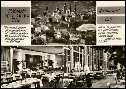 Ansichtskarte Trier 3 Bild Weinhof Petrisberg Restaurant Cafe 1968