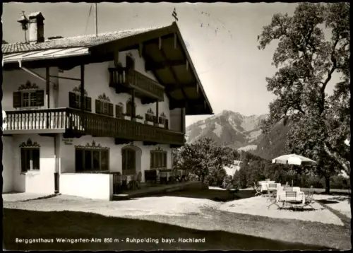 Ansichtskarte Ruhpolding Berggasthaus Weingarten - Restaurant 1970