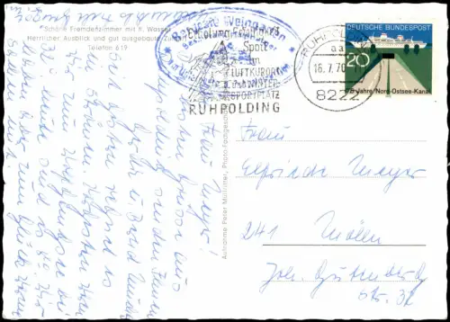 Ansichtskarte Ruhpolding Berggasthaus Weingarten - Restaurant 1970