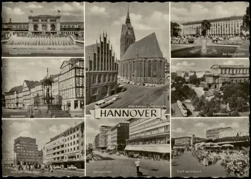 Ansichtskarte Hannover Bahnhof Georgsplatz Kröpcke uvm 1965