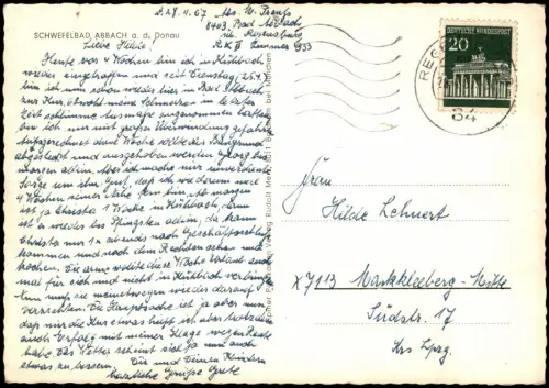 Ansichtskarte Bad Abbach 5 Bild Stadt, RKI RKII und RK III 1967