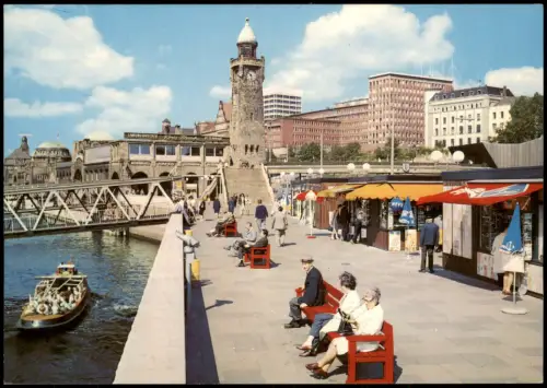Ansichtskarte St. Pauli-Hamburg Landungsbrücken - Geschäfte 1976