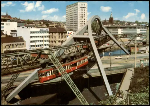 Ansichtskarte Wuppertal Schwebebahn - Stadtmitte 1971