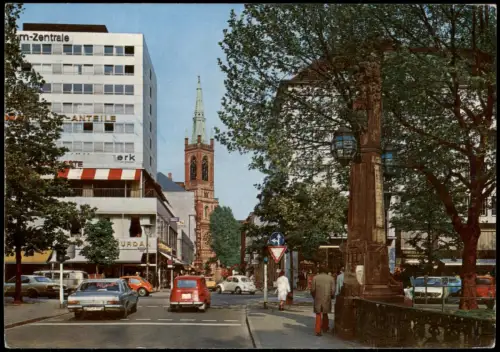 Ansichtskarte Düsseldorf Königsallee Autos BMW VW Käfer 1978