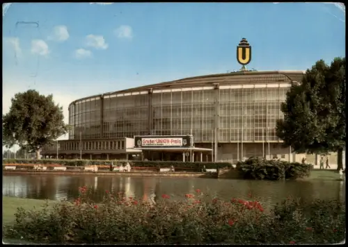 Ansichtskarte Dortmund Westfalenhalle - Schild Großer Union Preis 1971