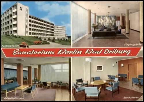 Ansichtskarte Bad Driburg 4 Bild Sanatoriuzm Berlin mit Innenansichten 1976