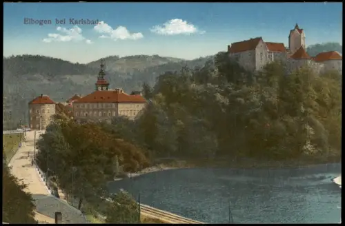 Postcard Elbogen (Eger) Loket Stadtpartie b. Karlsbad 1914