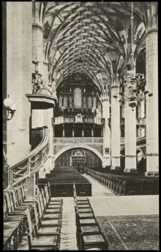 Ansichtskarte Pirna Inneres der Stadtkirche 1914