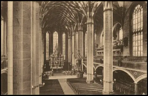 Ansichtskarte Pirna Inneres der Stadtkirche Altar 1914