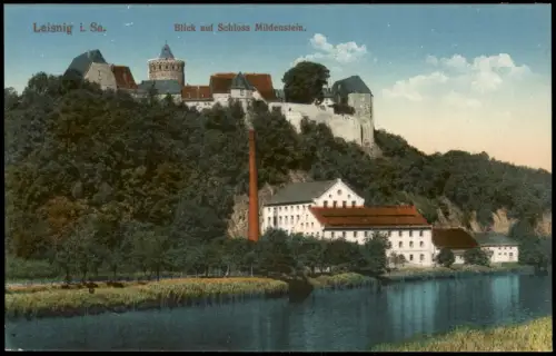 Ansichtskarte Leisnig Schloss Mildenstein colorierte AK 1914