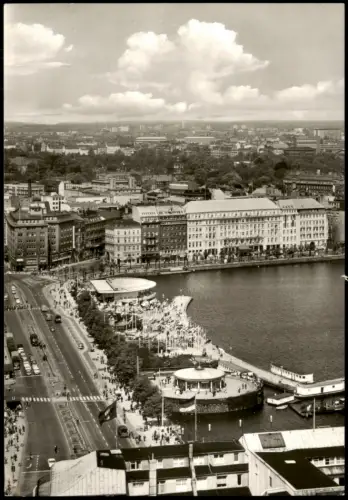 Ansichtskarte Hamburg Blick auf Jungfernstieg, Binnen- und Außenalster 1970