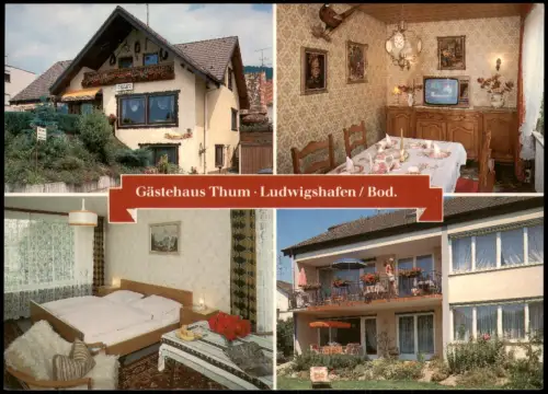 Bodman-Ludwigshafen 4 Bild Gästehaus Thum mit Innenansichten 1979