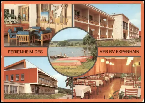 Oelsnitz (Vogtland) DDR Mehrbild-AK FERIENHEIM DES VEB BV ESPENHAIN 1980