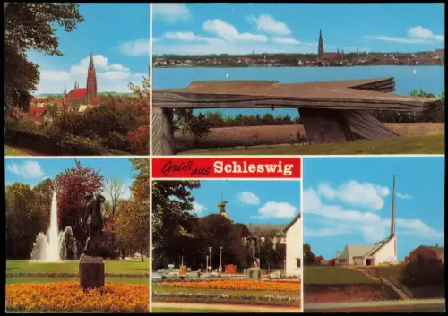 Ansichtskarte Schleswig (Sleswig/Slesvig) Mehrbildkarte Stadt Kirche Park 1978