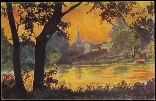 Tondern Tønder Abstimmung 1921  Stempel Leipzig Grenzspende für Oberschlesien