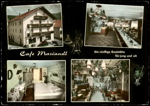 Ansichtskarte Lam (Oberpfalz) Cafe Pension Mariandl Bar Gastraum 1978