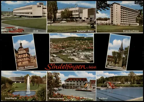 Sindelfingen Mehrbild-AK u.a. mit IBM, Daimler-Benz, Krankenhaus uvm. 1968
