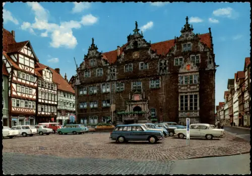 Ansichtskarte Hann. Münden Markt Parkplatz Autos 1965