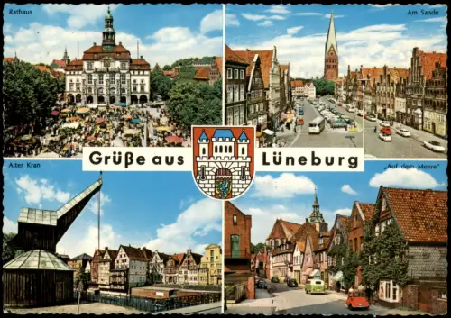 Ansichtskarte Lüneburg Am Sande Alter Kran Auf dem Meere 1969