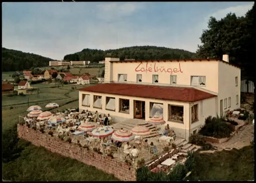 Ansichtskarte Gras-Ellenbach Cafe Hügel und Stadt 1975