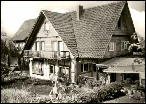 Ansichtskarte Bodenwerder Haus Hubertus Pension und Cafe 1965