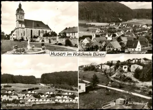 Ansichtskarte Husen-Lichtenau Westfalen Kirche Totale Europa Feriendorf 1979