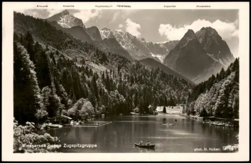 Garmisch-Partenkirchen Risser-See/Riessersee gegen Zugspitze 1938