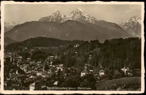 Ansichtskarte Berchtesgaden Panorama-Ansicht gegen Watzmann Alpen Berge 1933